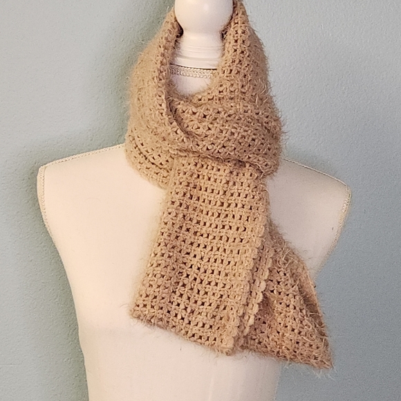 Cozy tan brown lightweight Knit versatile Infinity Scarf - Picture 3 of 5